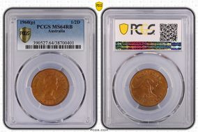 1960 Y. (p) 1/2D MS64RB