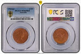 1963 Y. (p) 1/2D MS65RB