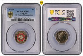 2019-C $2 100 Years of Repatriation Colorized MS67