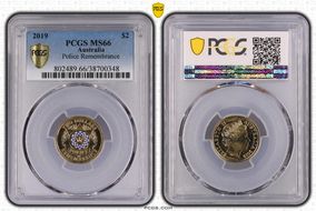 2019 $2 Police Remembrance Colorized MS66