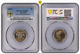2019 $2 Police Remembrance Colorized MS66