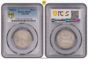1956(m) Florin KM-60  Ag MS65