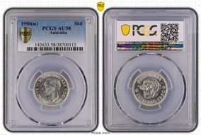 1950(m) Shil KM-46  Ag AU58