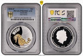 2010-P 50C Seahorse - Colorized Australian Sea Life, The Reef PR69DCAM