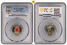 2018-C $2 Armistice Centenary Colorized MS68