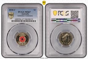 2018-C $2 Armistice Centenary Colorized MS67