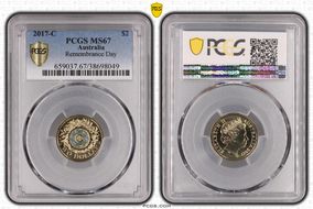 2017-C $2 Remembrance Day Colorized MS67