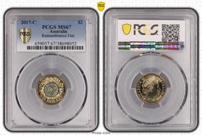 2017-C $2 Remembrance Day Colorized MS67