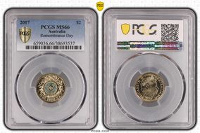 2017 $2 Remembrance Day Colorized MS66