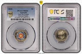 2018 $2 Lest We Forget Eternal Flame Colorized MS66