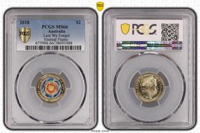 2018 $2 Lest We Forget Eternal Flame Colorized MS66