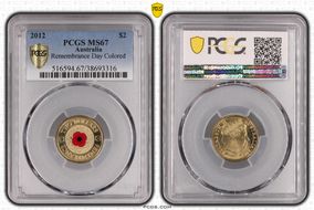 2012 $2 Remembrance Day Colorized MS67