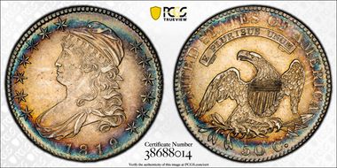 1819 50C O-115 AU58