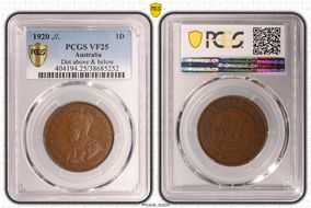 1920 .//.  1D Dot above & below VF25BN