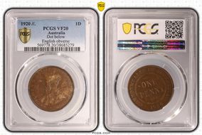 1920 //.  1D Dot below English obverse VF20BN