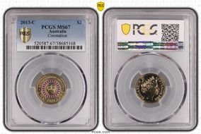 2013-C $2 Coronation Colorized MS67