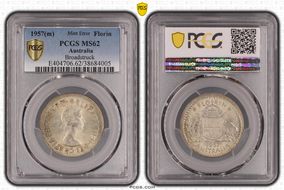 1957(m) Florin KM-60 Ag MS62