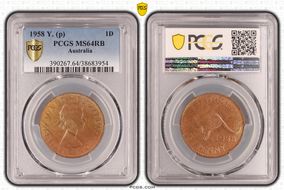 1958 Y. (p) 1D MS64RB