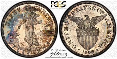 1908 50C PR67+