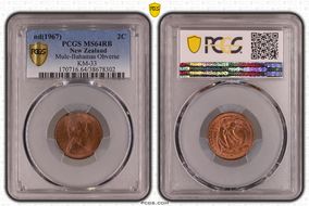 (1967) 2C Mule-Bahamas Obverse KM-33 MS64RB