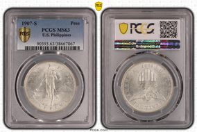 1907-S Peso MS63