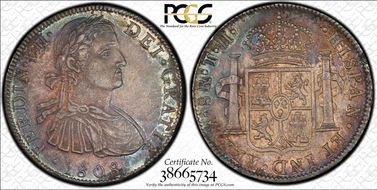 1808-Mo TH 8 R Calico-1306 Ferdinand VII MS63