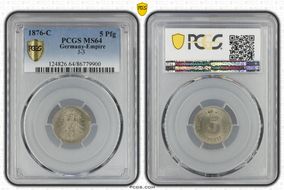 1876-C 5 Pfg J-3 MS64