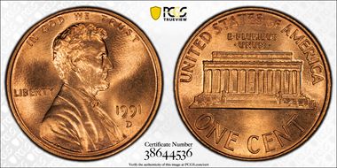 1991-D 1C MS66RD