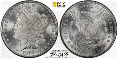 1878-CC $1 VAM 11, Lines in Wing MS67