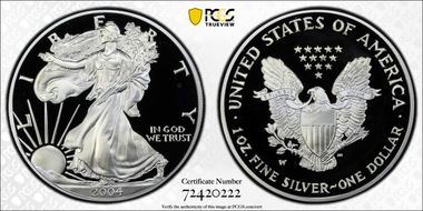 2004-W $1 Silver Eagle PR69DCAM