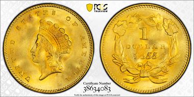 1855 G$1 MS67+