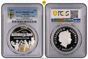 2005 $1 100 Ann. Australia Open Colorized PR68DCAM