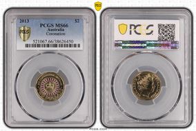 2013 $2 Coronation Colorized MS66