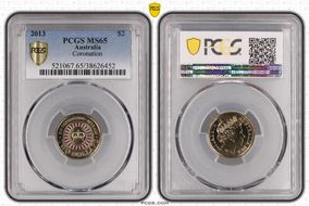 2013 $2 Coronation Colorized MS65