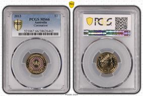 2013 $2 Coronation Colorized MS66