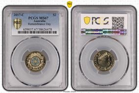 2017-C $2 Remembrance Day Colorized MS67