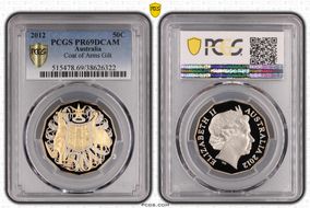 2012 50C Coat of Arms Selective Gilt PR69DCAM
