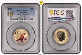 2009 $1 Lizard Al-Bronze MS67