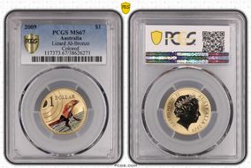 2009 $1 Lizard Al-Bronze MS67