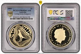 2005 $1 Living Icons-Kangaroo PR68DCAM