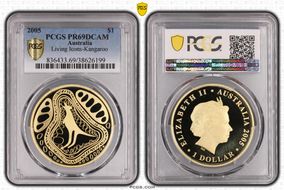 2005 $1 Living Icons-Kangaroo PR69DCAM