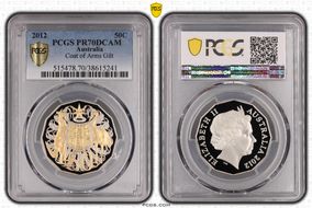2012 50C Coat of Arms Selective Gilt PR70DCAM