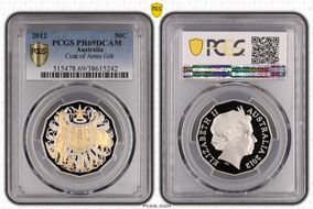 2012 50C Coat of Arms Selective Gilt PR69DCAM