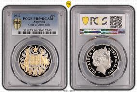 2012 50C Coat of Arms Selective Gilt PR69DCAM