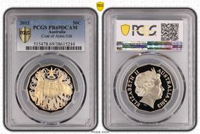 2012 50C Coat of Arms Selective Gilt PR69DCAM