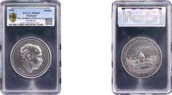 1999 Medal The Abolition of Slavery 65mm Ag MS69