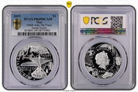 2019 $1 500th Ann. Da Vinci Aerial Screw PR69DCAM