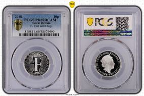 2018 10p F- Fish and Chips PR69DCAM