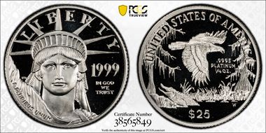 1999-W $25 Statue of Liberty PR69DCAM