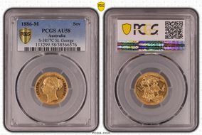 1886-M Sov S-3857C St. George AU58